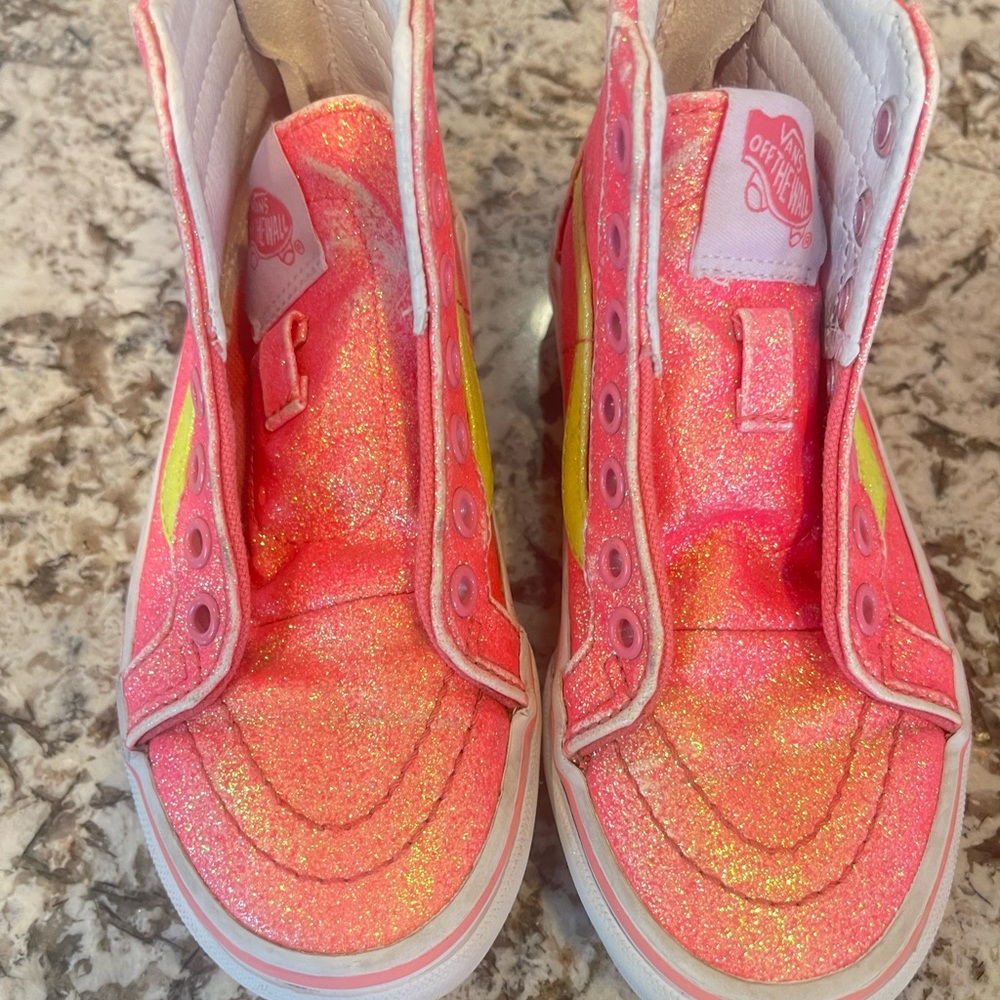 Vibrant Pink Glitter Kids Shoes - Picture 1 of 5